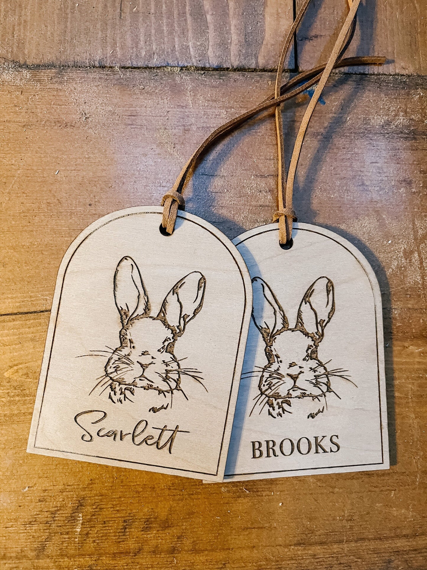 Easter Basket Tags Bunny Laser Engraved