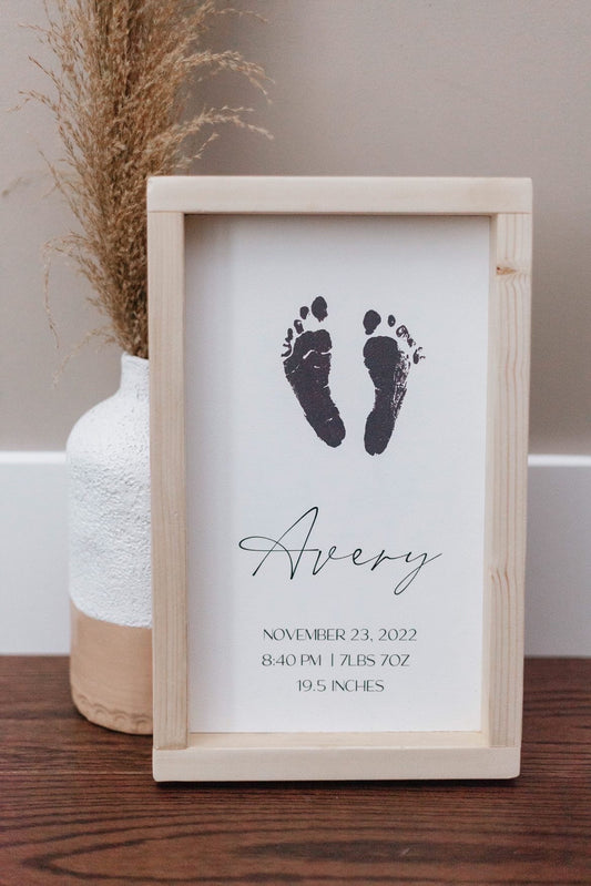 Personalized Baby Feet Stats Sign