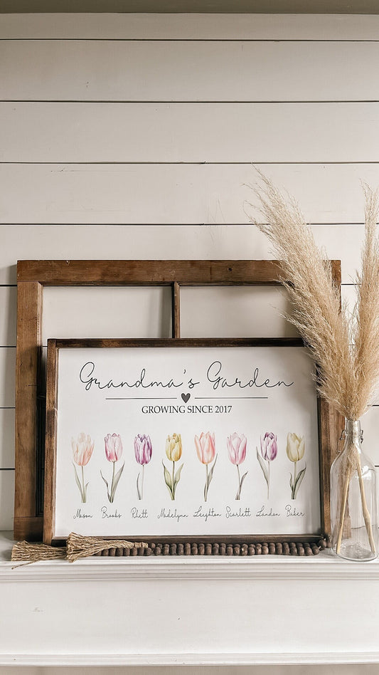 Personalized Water Color Tulip Flowers