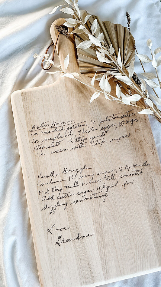 Handwritten Recipe Cutting Board // LASER ENGRAVED