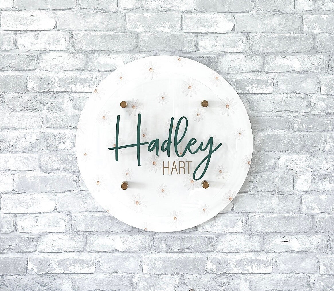 The Daisy 3D Acrylic Stand Off Nursery Sign