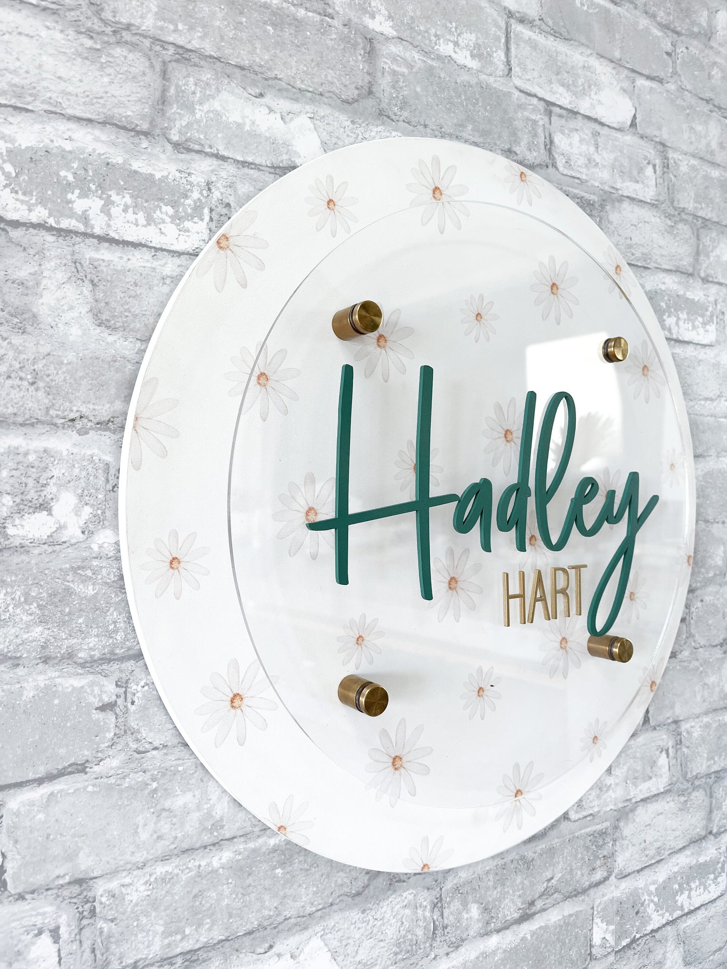 The Daisy 3D Acrylic Stand Off Nursery Sign